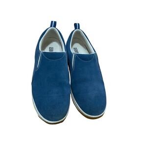 LANDS END slip on Oxford Shoe Womens Sz 9 suede
 Slate Blue Comfort Beach